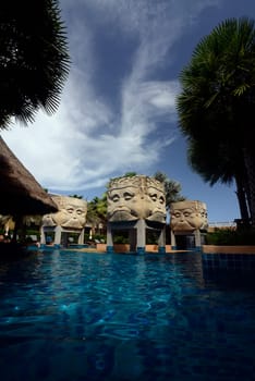 the Hotel Pool of the Rawai Palm Beach Resort in Rawai on the Rawai Beach on the Phuket Island in the south of Thailand in Southeastasia...