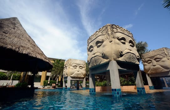 the Hotel Pool of the Rawai Palm Beach Resort in Rawai on the Rawai Beach on the Phuket Island in the south of Thailand in Southeastasia...