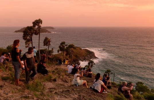 the view Point of Laem Promthep near Rawai Beach in the south on the Phuket Island in the south of Thailand in Southeastasia...
