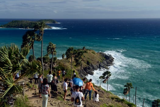 the view Point of Laem Promthep near Rawai Beach in the south on the Phuket Island in the south of Thailand in Southeastasia...