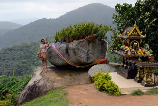 a mountain temple near the rawai beach in the south on the Phuket Island in the south of Thailand in Southeastasia...