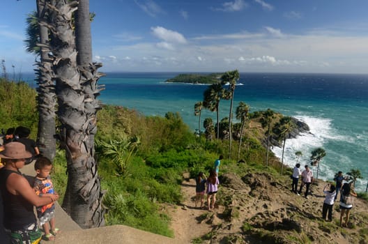 the view Point of Laem Promthep near Rawai Beach in the south on the Phuket Island in the south of Thailand in Southeastasia...