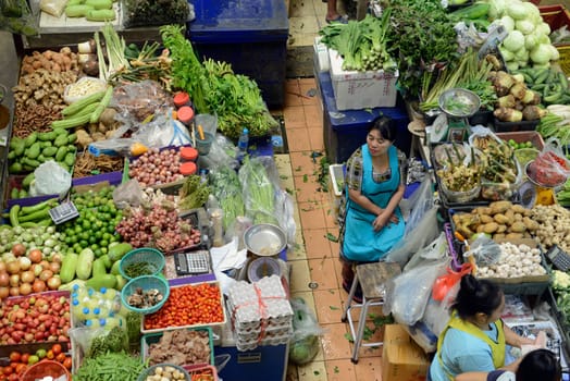 fegetable at the day Market in the city of Phuket on the Phuket Island in the south of Thailand in Southeastasia...