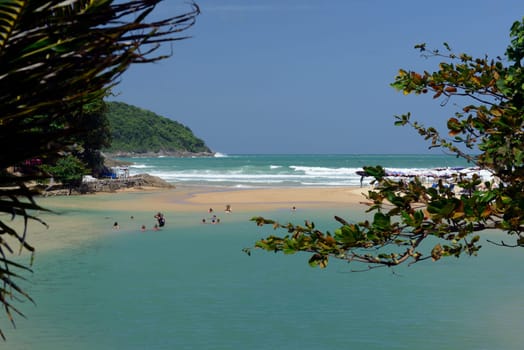 the Hat Nai Harn Beach near Rawai in the south on the Phuket Island in the south of Thailand in Southeastasia...