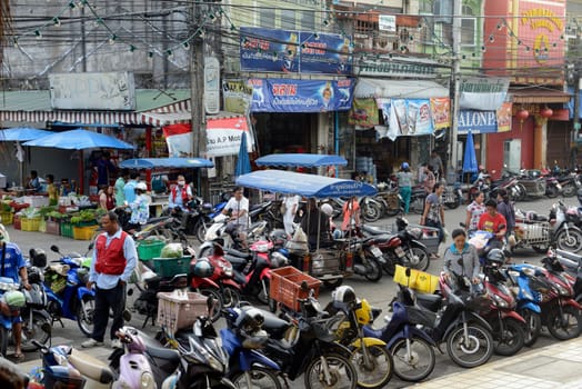 the city centre of phuket at the day Market in the city of Phuket on the Phuket Island in the south of Thailand in Southeastasia...