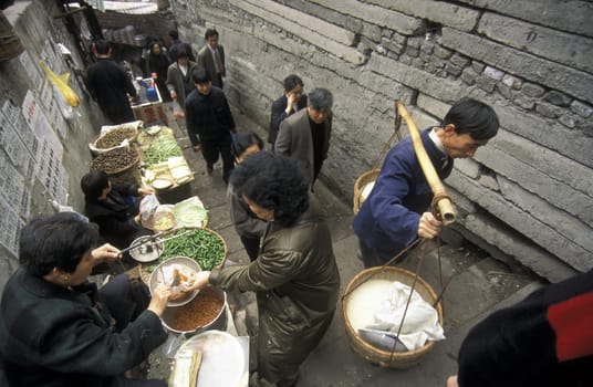 the Market streets of Chongqing in the province of Sichuan in china in east asia.