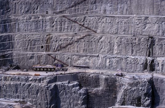 the constructions work at the three gorges dam project on the yangzi river in the province of hubei in china.