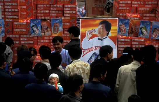a coke copy drink shop on a Fair in the city of Nanchang in the province of Jiangxi in central China.