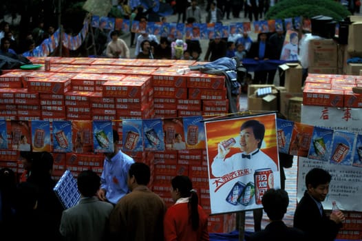 a coke copy drink shop on a Fair in the city of Nanchang in the province of Jiangxi in central China.