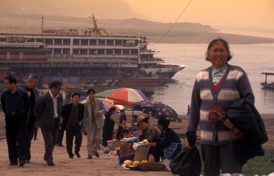 the landscape of the yangzee river in the three gorges valley up of the three gorges dam projecz in the province of hubei in china.