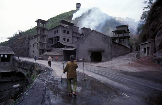 the coal workers in the village of fengjie in the three gorges valley up of the three gorges dam project in the province of hubei in china.