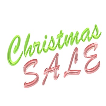Glossy three-dimensional inscription Cristmas Sale as a sign.