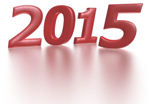 Happy New Year 2015 red greeting card.