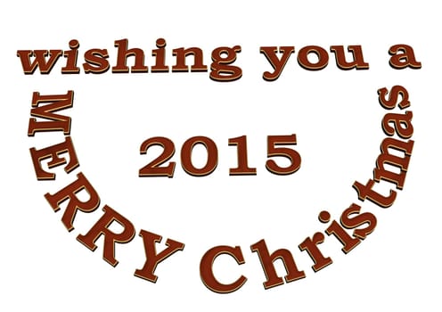 3d text wishing you Merry Cristmas design.