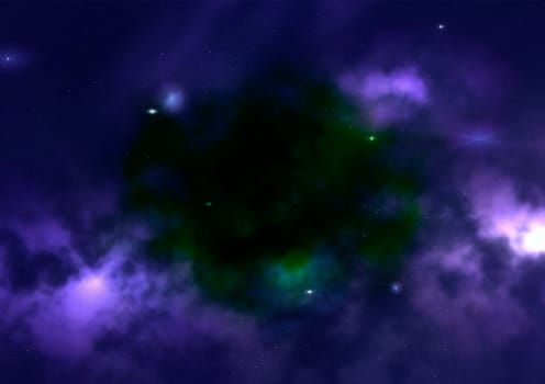 Far being shone nebula and star field against space. "Elements of this image furnished by NASA""."