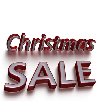 Glossy three-dimensional inscription Cristmas Sale as a sign.