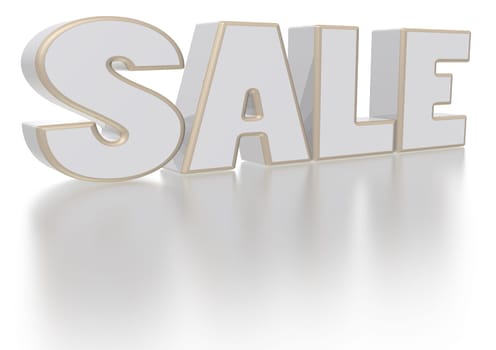 Glossy three-dimensional inscription Sale as a sign.