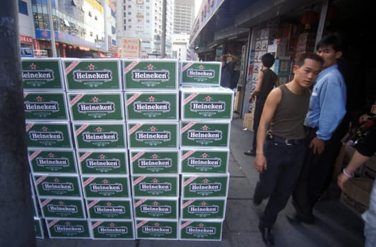 heineken beer at a shop in the city of Shenzhen north of Hong Kong in the province of Guangdong in china in east asia.