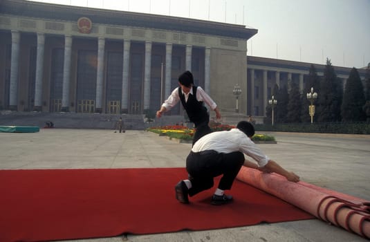 the tiananmen square in the city of beijing in the east of china in east asia.