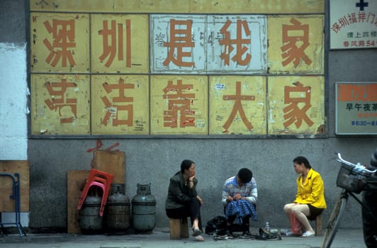 a market in the city of Shenzhen north of Hong Kong in the province of Guangdong in china in east asia.