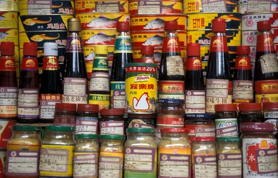 the Market in the city of Canton or Guangzhou in the north of Hongkong in the province of Guangdong in china in east asia.