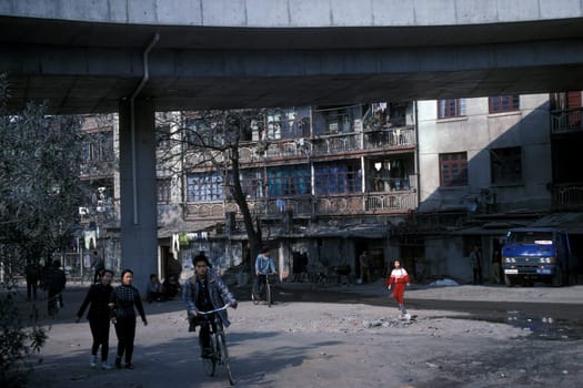 a streetscene the city of Nanchang in the province of Jiangxi in central China.