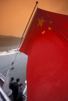 the landscape of the yangzee river in the three gorges valley up of the three gorges dam projecz in the province of hubei in china.