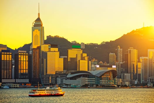 Hong Kong skyline in sunset
