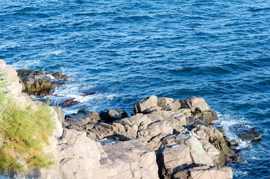 Rocks of the Black Sea.Old town Sozopol.Bulgaria