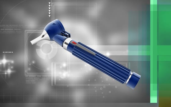 Digital illustration of Otoscope in colour background