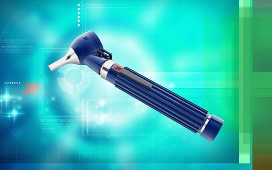Digital illustration of Otoscope in colour background