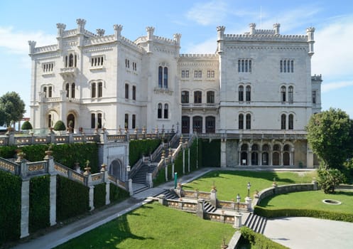 Miramare Castle with park in Trieste (Italy).
