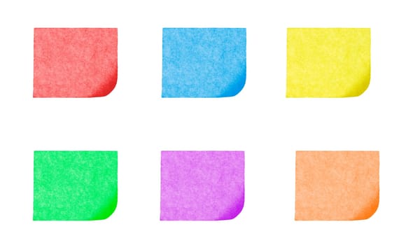 isolated blank color paper post it or postit where you can write or edit easily