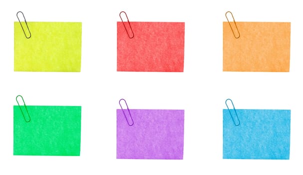 isolated blank color paper post it or postit where you can write or edit easily