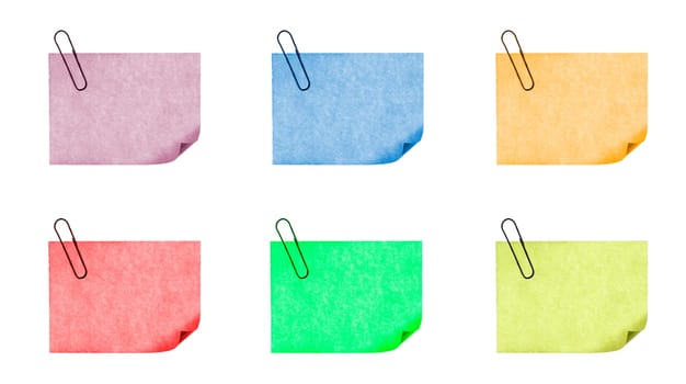 isolated blank color paper post it or postit where you can write or edit easily