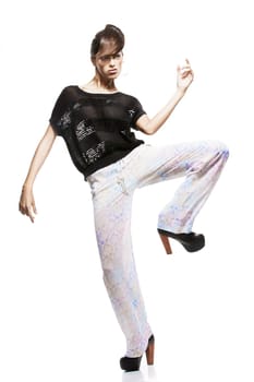 image of fashion woman wearing cool designer clothing
