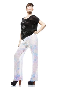 image of fashion woman wearing cool designer clothing