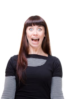 a beautiful young woman performing facial expression