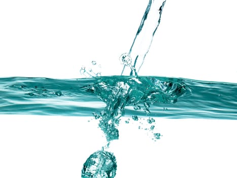 conceptual splashing water or beverage, ocean or a river
