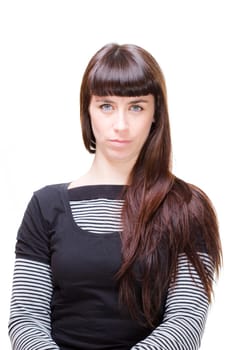 a beautiful young woman performing facial expression