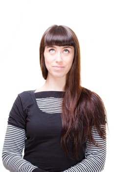 a beautiful young woman performing facial expression