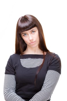 a beautiful young woman performing facial expression