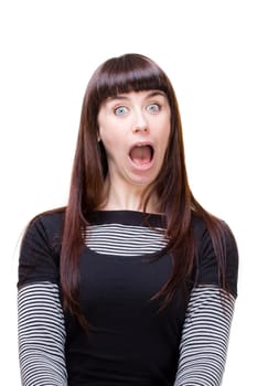 a beautiful young woman performing facial expression