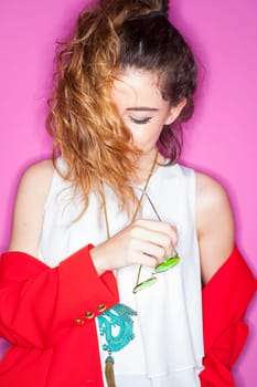 image of fashion woman wearing cool designer clothing