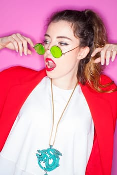 image of fashion woman wearing cool designer clothing