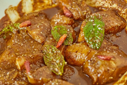 traditional recipe from india made wich meat and spices