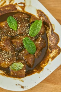 traditional recipe from india made wich meat and spices