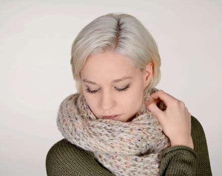 young woman with scarf