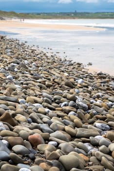 pebbled ballybunion beach beside the links golf course in county kerry ireland