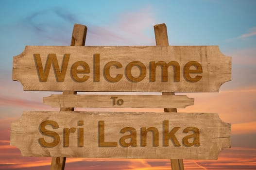 welcome to jamaica sign on wood background with blending national flag
